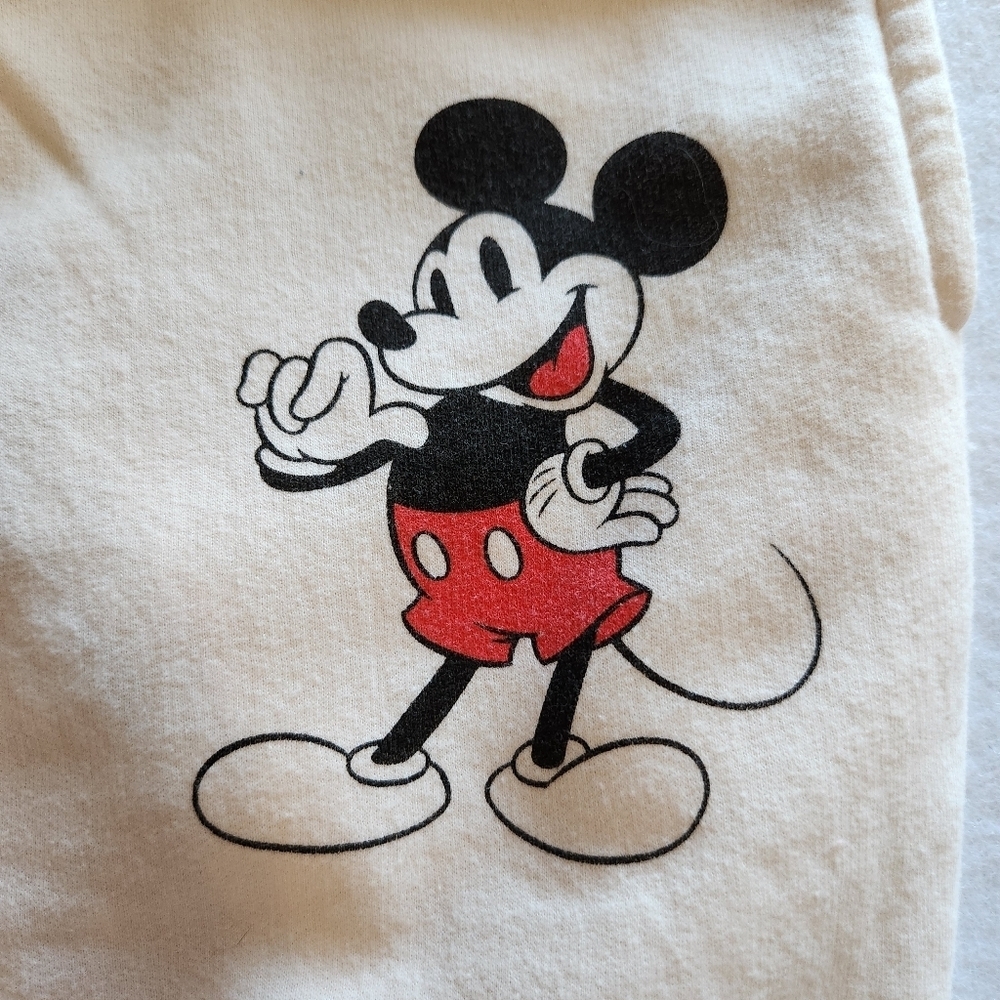 Disney cream Mickey Mouse Joggers Size Small Like new "never out of style" - Picture 4 of 10